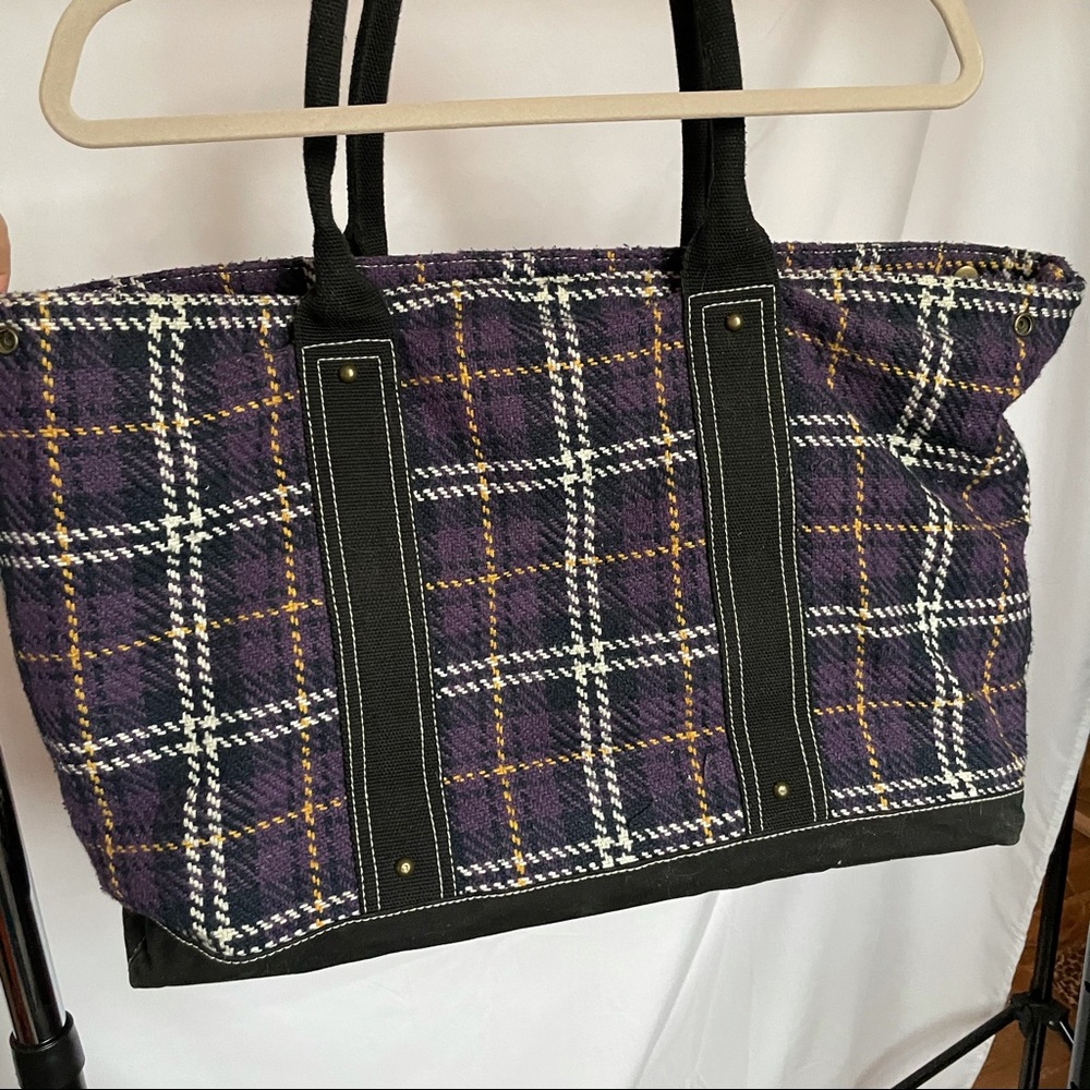 Plaid Tote Overnight Bag View 6